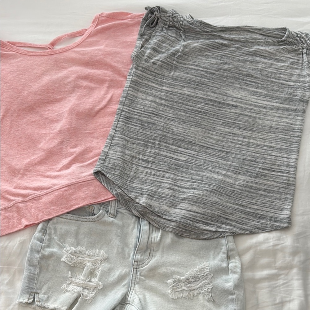 Zella Girl Pink and Gray Matching Set